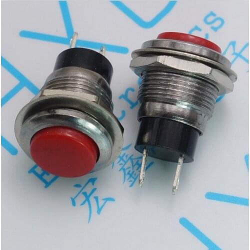 20pcs push button switch DS-318 red button switch mounting hole 12MM no lock switch self-reset key switch