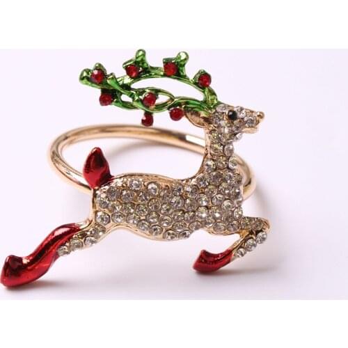 4PCS/Metal Christmas Reindeer Napkin Ring Desktop Decoration Used for Christmas Family Gathering, Holiday Dinner Party, etc