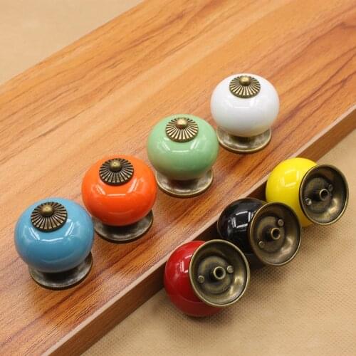 8 Pcs Ceramics Alloy Cabinet Handle Wardrobe Handle Door Hardware Wooden Box Handle