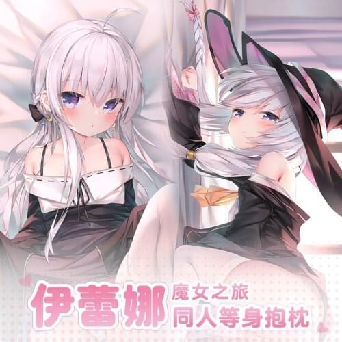 Anime Wandering Witch: The Journey of Elaina Dakimakura Hugging Body Pillow Case Long Cushion Cover Otaku Bedding Decor Gift