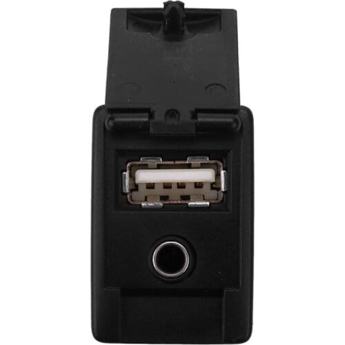 Car AUX USB Port Adapter Jack Auto for Toyota Rav4 Camry for Yaris for Corolla Avalon 86190-0R010 Plastic Black