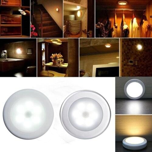 6 LED Light Lamp PIR Auto Sensor Motion Detector Wireless Infrared Use In Home Indoor wardrobes/cupboards/drawers/ stairway