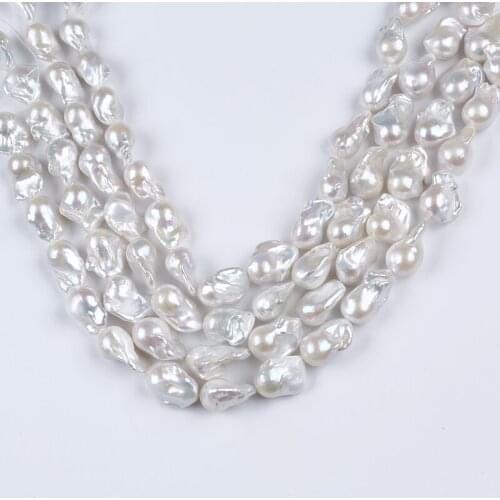 Big Size Baroque Pearl Strand Natural White Irregular Shape Necklace Earrings Materials Fashion Beads String