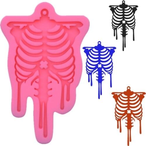 Keychain Epoxy Resin Mold DIY Crafts Jewelry Necklace Casting Tool Skull Pendant Silicone Mould Drop shipping