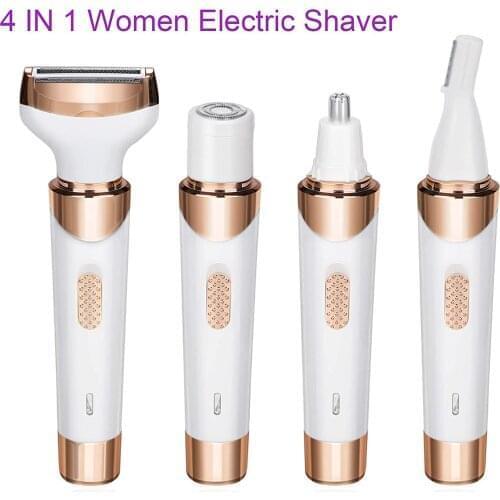 4 in 1 Nose Eyebrow Trimmer Razor Body Bikini Facial Hair Remover USB Charging Hair Removal Women Waterproof Shaver Rechargeable