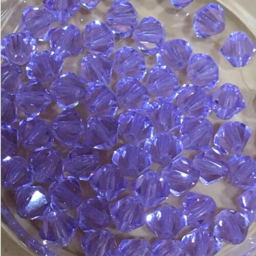Crystal purple 3mm 4mm 6mm rhombus faceted Crystal Glass Beads Loose Spacer Round Beads For DIY Jewelry Making