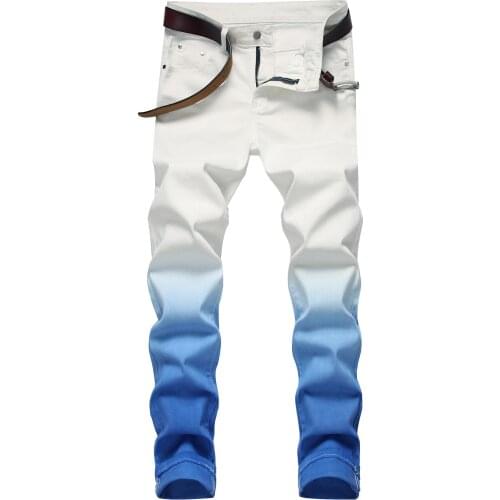 Autumn Fashion Mens Cotton Jeans Elastic Slim Skinny White Jeans Men Trousers Casual Male Hip Hop Denim Pants Vaqueros Hombre