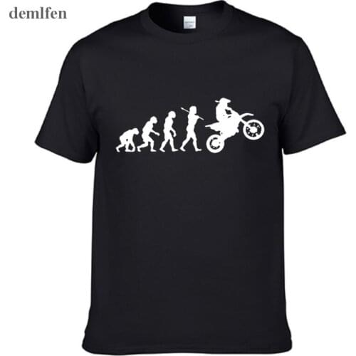 Summer Fashion Evolution Motocross T Shirts Men Short Sleeve Cotton T-shirt Funny Hip Hop Clothing Tops Tees