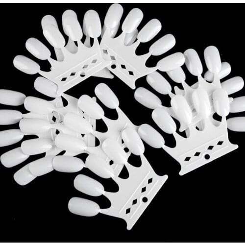 50pcs/Set False Nail Tips Fan Nature Nail Art Round Full Cover Display Practice Tools Fake Nails Manicure Acrylic UV Gel Polish