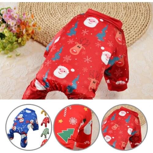 Elastic Cuff Lovely Pet Dogs Romper Clothes Comfortable Dog Pajamas Adorable for Christmas