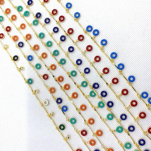 Fashion Trend Golden Necklace Bracelet Jewelry Making Supplies Copper Material Accessories Wholesale Dripping Crafts 6x13mm