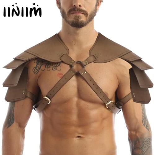 Men Gay Fashion Body Chest Harness Belt for Clubwear Cage Shoulder Armor Medieval Vintage Halloween Party Cosplay Costumes