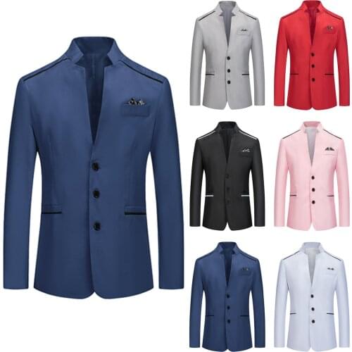 Mens Suit Jackets Casual Business Long Sleeve Buttons Slim Fit Suit Coat Jacket Groom Wedding High-end Brand Formal Blazer Men