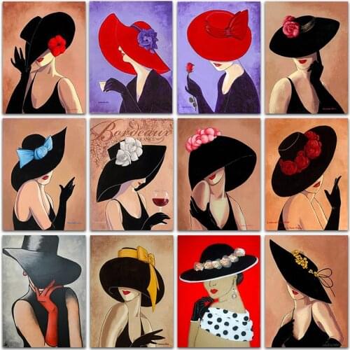 Full Square&Round 5D Diamond Painting Kit Paint Cartoon hat girl princess flower embroidery mosaic Cross stitch home decor Sale