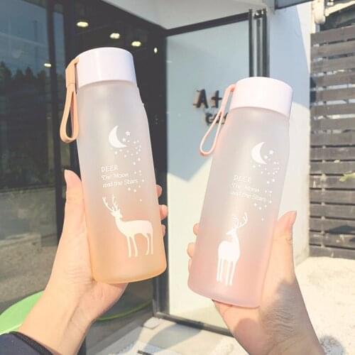 560ml Water Bottle Leak Proof for Girl Biking Travel Portable Water Bottles Plastic Water Bottle Glass Milk Carton Water Bottle