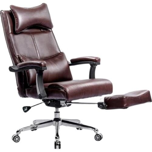 Office Furniture Leather Boss Staff Chair Adjustable Ergonomic Footrest Computer seating