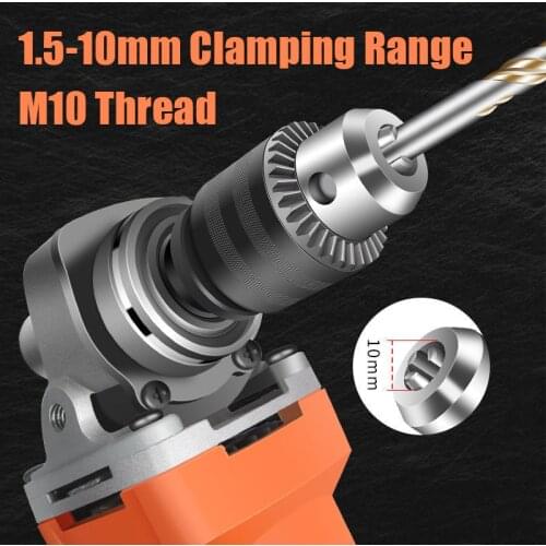 10mm Chuck Holder Power Drill Adapter Convert M10 Angle Grinder Electric Drill Conversion Collet For 4" Electric Angle Grinder