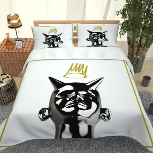 Hot style 3D digital dog printing 100% Polyester bedding set 1 duvet cover + 1/2 pillowcases bed in a bag US/EU/AU size