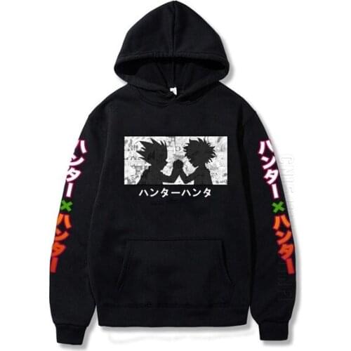Harajuku Streetwear Hunter X Hunter Hoodies Men Japanese Anime Killua And Gon Printing Hoodie Male Sweatshirt