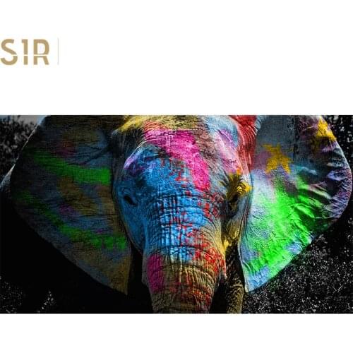 Creative Color Graffiti Elephant Architectural Decoration Vintage Room Decor Home Decor Wall Decoration Room Decor Aesthetic