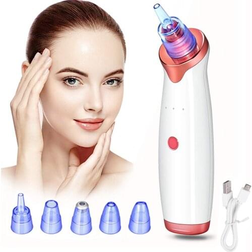 Blackhead Remover Pore Vacuum Electric Facial Acne Pimple Suction Vaccumm Removal Extractor With 5 Probes For Women Men Face