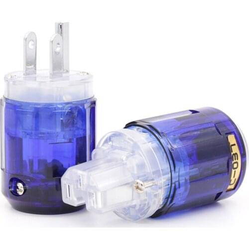 Factory supply one pair Pure copper US version Power Plug for Audio Adapter Clear Blue