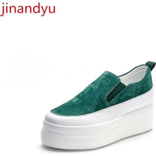 Wedges Platform Sneakers Women Shoes Leather Real Slip on Shoes for Women Heels Female Vulcanize Shoes Chunky Sneakers Fashion