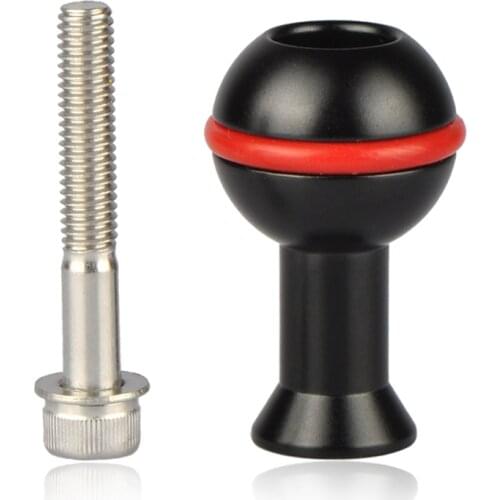 1'' inch Ball Adapter with M6 Screw 1/4''-20 Mount for Underwater Handle Grip Tray Expansion Bracket Flashlight Arm Joint System