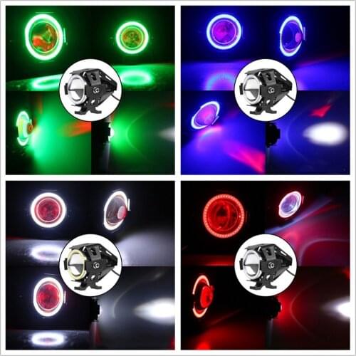 2PCS 125W Motorcycle Headlight Motorbike 3000LM U7 12V LED Driving Fog Spot Head Light Moto Spotlights Scooters Spot