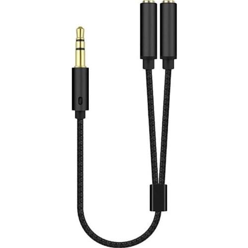 3.5mm Male Splits Two 3.5mm Female Headphone Audio Adapter Cable Professional Audio Line