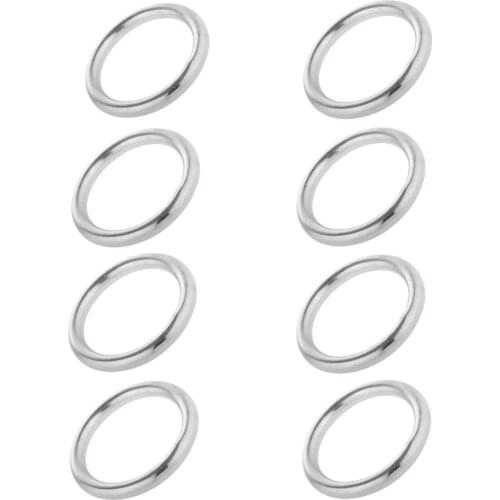 8pcs Marine Round O Ring Rigging For Boat 316 Grade Stainless Steel 3/16"X 1-1/2