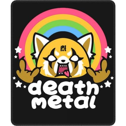Death Metal Aggretsuko Aggressive Retsuko Cool Mouse Pad with Locking Edge Desk Mat Pads Natural Rubber Office Home Deco Mat