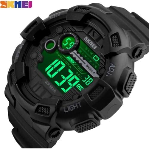 SKMEI Outdoor Sport Men Watch Multifunction 5Bar Waterproof PU Strap LED Display Watches Chrono Digital Watch Reloj Hombre 1243