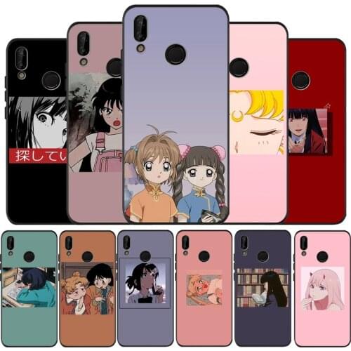 Anime black Phone Case for huawei P40 P30 P20 P10 Pro P9 Lite nova 4E 6SE Psmart 2 2019 Y6 9 Prime cover
