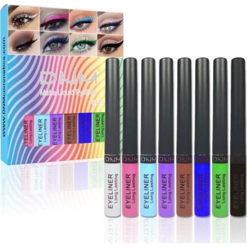 DNM 8-Color Eyeliner Pen Long Lasting Charming Sexy Matte Waterproof Smudge-proof Portable Cosmetics Eye Liner Eyes Makeup TSLM1