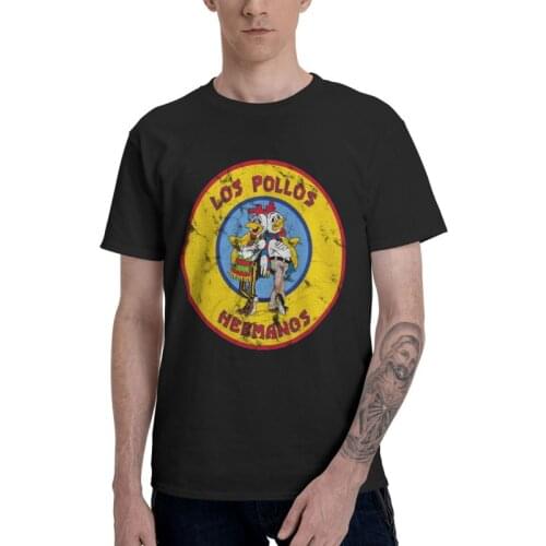 Distressed Breaking Bad T-shirt Men Fashion T Shirt Short Sleeve Los Pollos Hermanos Bullseye Tshirt Cotton Tee Tops Clothes