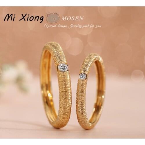 Mi Xiong s925 sterling silver gold-plated SEG neutral ring diamond crystal light luxury exquisite craftsmanship brand jewelry
