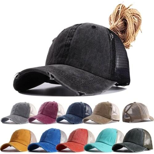 Summer Unisex Cotton Dad Hat New Hollow Out design Men Solid Trucker hat Sport Leisure Baseball Caps Vintage Ripped Snapbacks