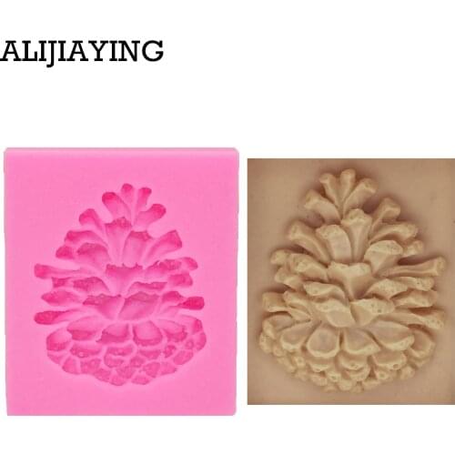 M1188 Pine Cone Nuts 3D Silicone Mold Fandont Cake Mold Silica Gel Pine Nut Chocolate Molds Silicone Mold Kitchen Baking Tools