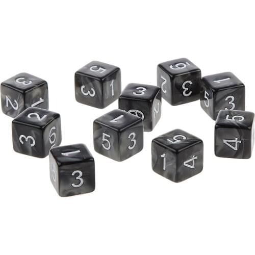MagiDeal 10pcs Multi-Sided Dice D6 D10 D12 Dice Playing D&D RPG Party Games Dices Digital Game Board Dices