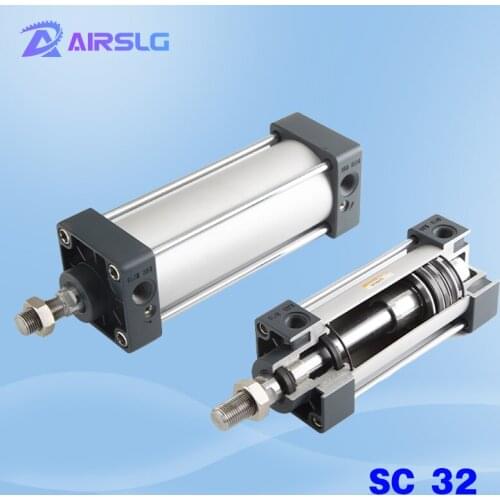 SC SC32 Standard Air Cylinders magnet Double Acting Pneumatic Cylinder-25*50×75-100-125-150-175-200-250-300-350-400 mm Stroke