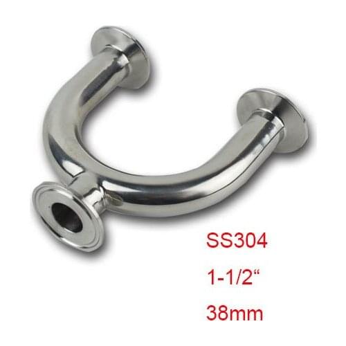 SS304 Material 1-1/2'',38mm Stainless Steel Sanitary Tri-Clamp Type U Shape 3 Way Tee Pipe Fittings
