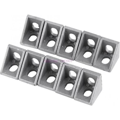 1000PCS 20*20 mm Metal Aluminium Brace Corner Brackets Right Angle Corner Joints L Shape Furniture Fittings Furniture Hardware