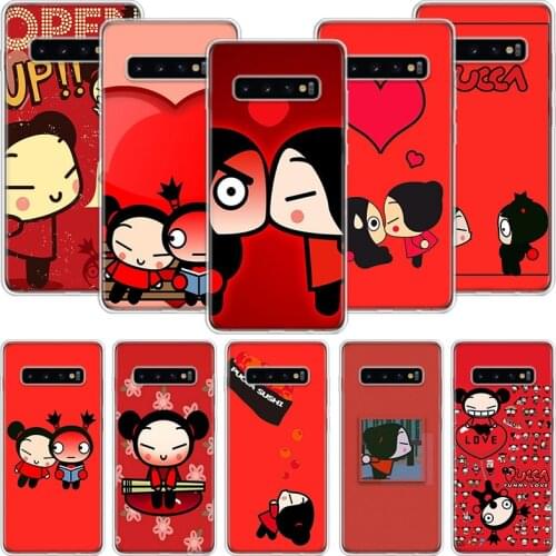 Cute Cartoon Pucca Garu Phone Case For Samsung Galaxy S10 S20 S21 S9 S8 S7 Note 10 20 9 8 FE J4 J6 Ultra Plus Lite Pro + Edge Co