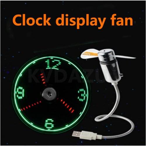 Hand Mini USB Fan portable gadgets Flexible Gooseneck LED Clock Cool For laptop PC Notebook real Time Display durable Adjustable