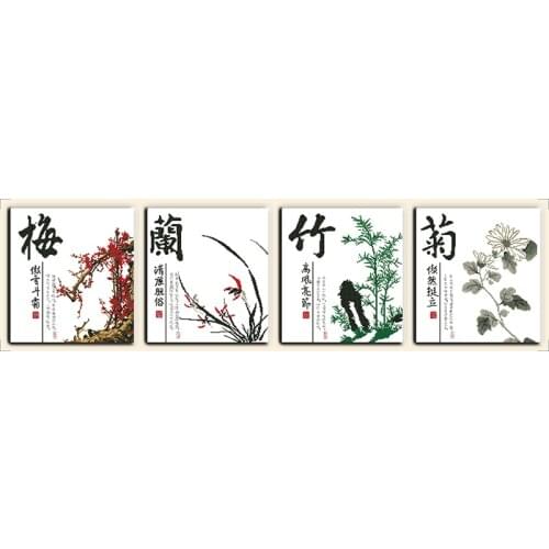 Chrysan-themum cross stitch kit flower 18ct 14ct 11ct count printed canvas stitching embroidery DIY handmade needlework