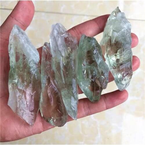 Natural Crystal Green Quartz Raw Stone Minerals Specimen Energy Rock Reiki Healing Home Decoration