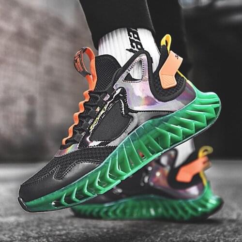 New Blade Running Shoes for Men Breathable Mesh Sneakers Trendy Antiskid Damping Outsole Sport Shoes Training Zapatillas Hombre