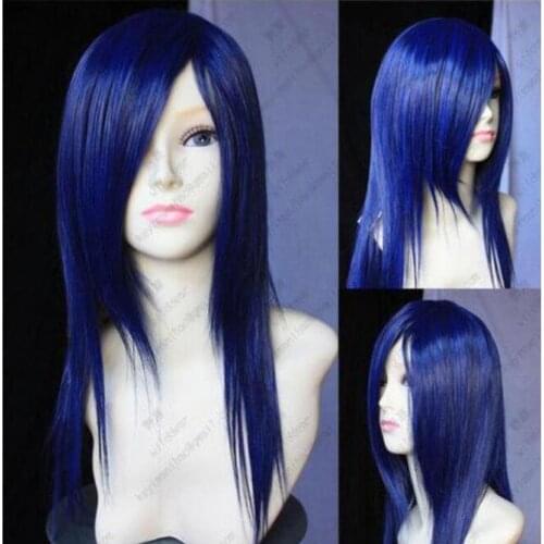 Wig 24"New fashion long straight wig black blue mixed color Cosplay Wigs free shipping