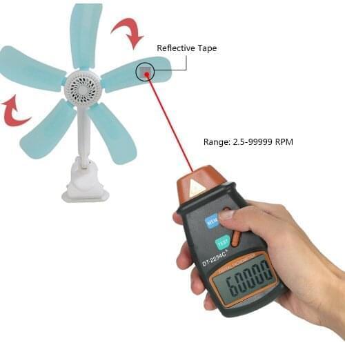 20pcs Handheld Digital Laser Tachometer RPM Meter Non-Contact Motor Lathe Speed Gauge Revolution Spin DT2234C